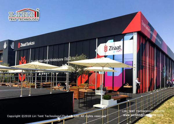 Aluminum Frame Outdoor Event Tents / Black Cube Structure Double Decker Tent