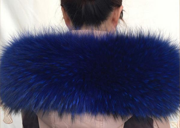 100 *20cm Raccoon Navy Fur Collar , Extra Long Pile Furry Necks Collars 