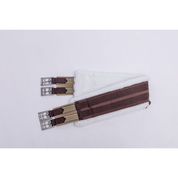 Premium Synthetic Fur Lined Double Elastic Straight Horse Girth