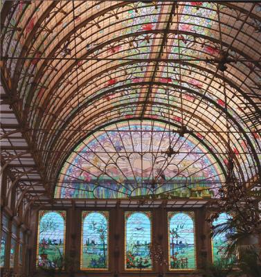 CE Interior Ceiling Stained Glass Skylight Digital Printed Antique Cathedral Glass