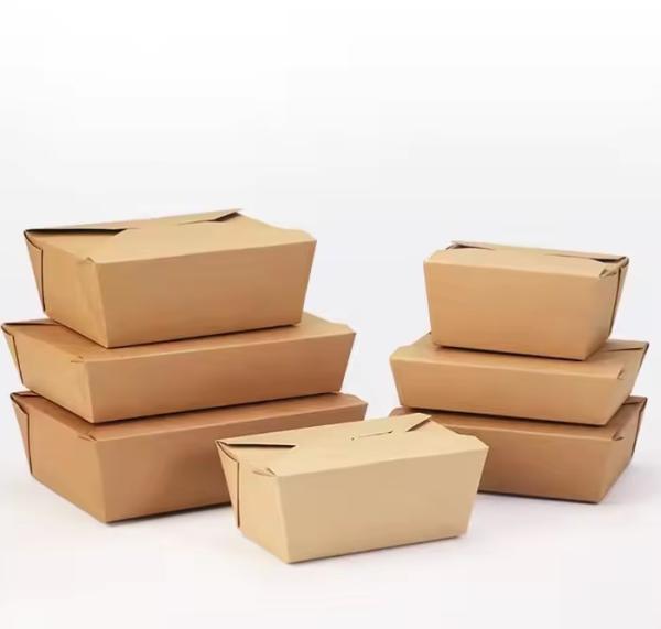 Caixa de almoço de papel kraft descartável