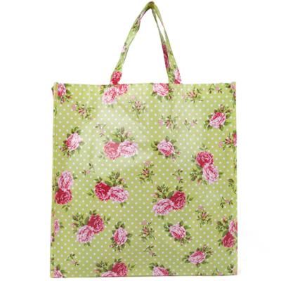 Handled Reusable Woven Shopping Bags / Heat Transfer Woven Cotton Tote Bag