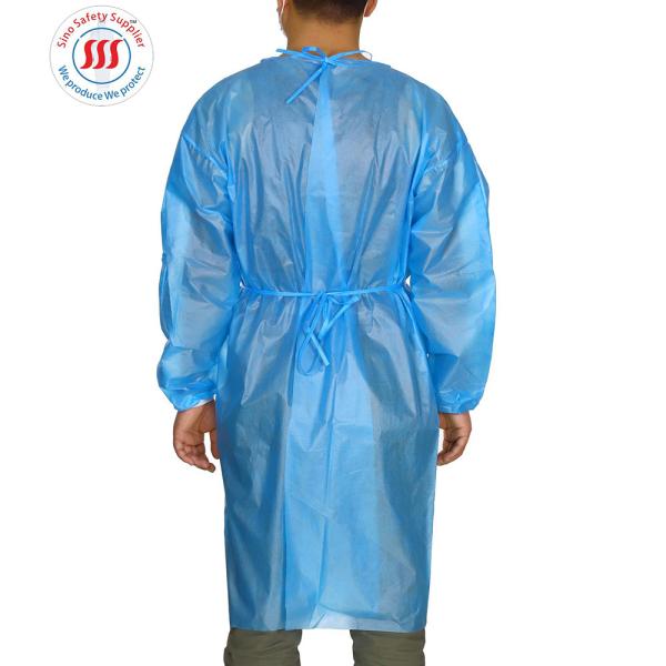 Ce Non Woven Disposable Gowns Blue Pe Coated Non Medical Waterproof