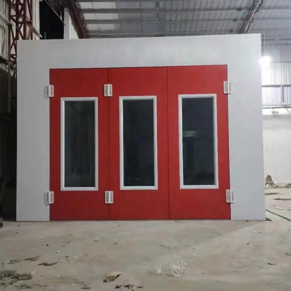 Ventilador de escape de aire de tipo europeo y sistema de iluminación LED instalado en una cabina de pintura de automóviles