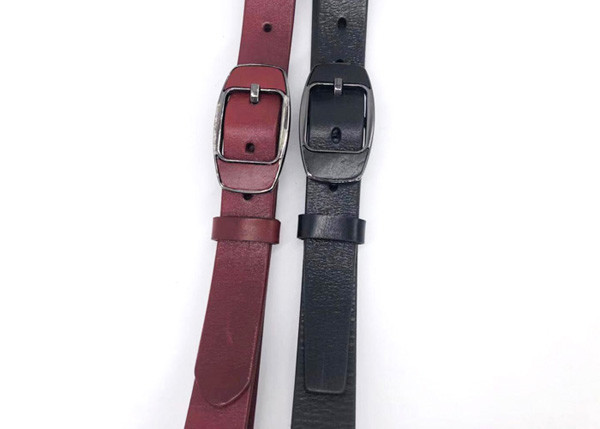 1-1/8“ Width Ladies Leather Waist Belt For Dresses And Buckle With Leather Inlaid