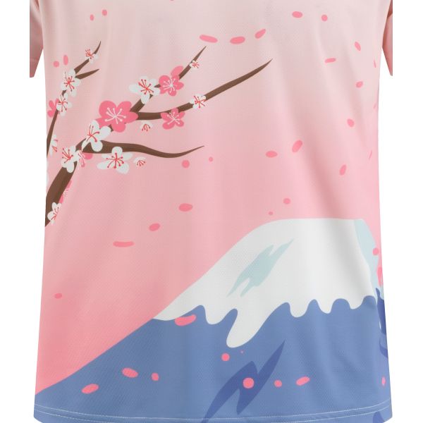 Japanese-inspired Artwork T-Shirt with HD Sublimation Print and 100% Polyester Fabric