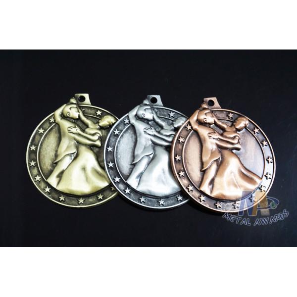 High 3D Effec Custom Engraved Sports Metal Dance Running Fencing  Medals And Ribbons ,Zinc Alloy Medalloon