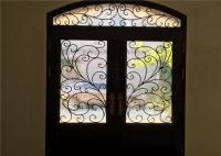 Anti Rust Low E Iron Door Glass , Hot Dip Galvanized Double Entrance Doors