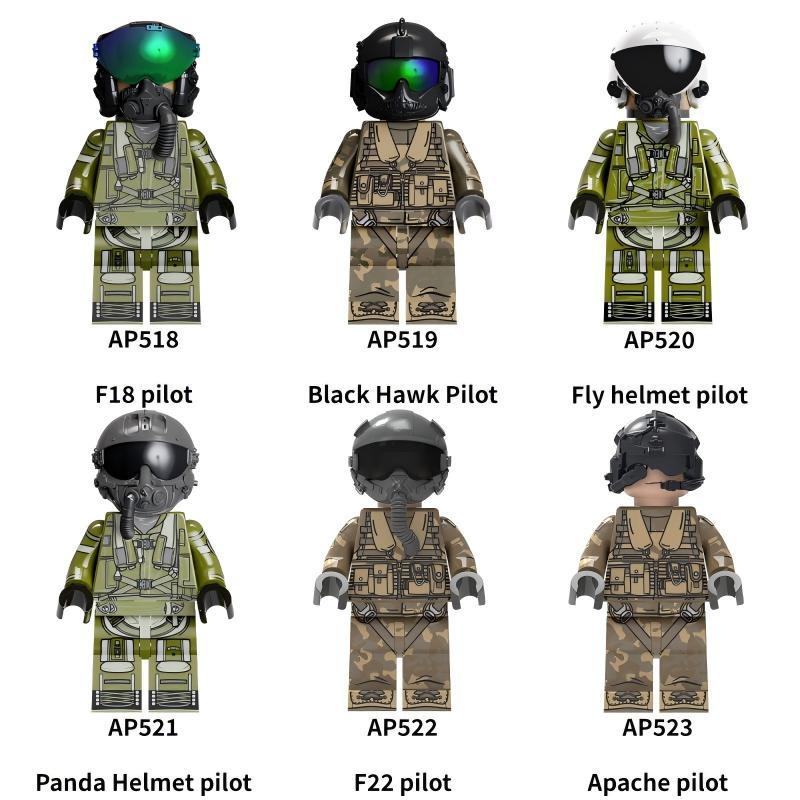 Military Pilot Building Blocks Minifigures