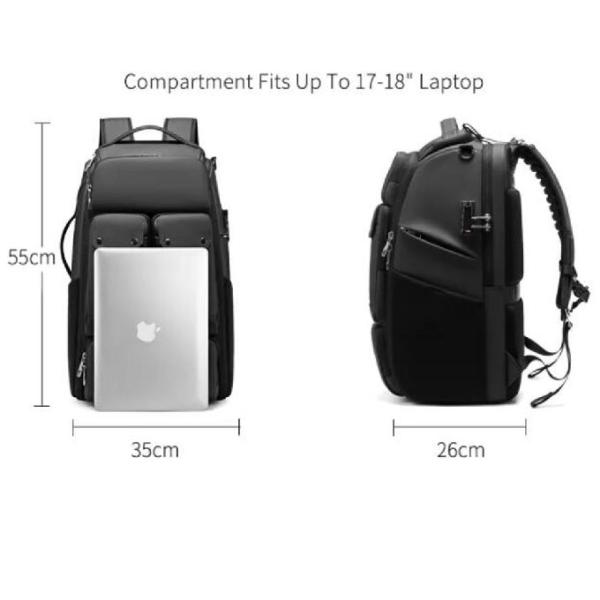 Водоустойчивый изготовленный на заказ черный ноутбук офиса Оксфорда кладет подходящий рюкзак в мешки ноутбука 17 дюймов