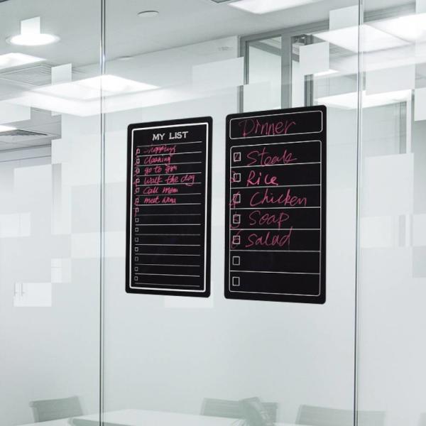 Black Reusable Calendar Planner Dry Erase Sticky Board 17x13 Inch For Glass Ceramic Tile Wall