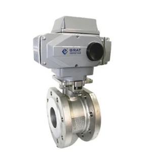 Exd II Bt4 AC220V DN20 Cast Steel Pn100 Flange Electric Ball Valve for 350 Degree Steam