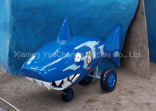 Durable Life Size Shopping Centre Decorations Small Fiberglass Cartoon Shark