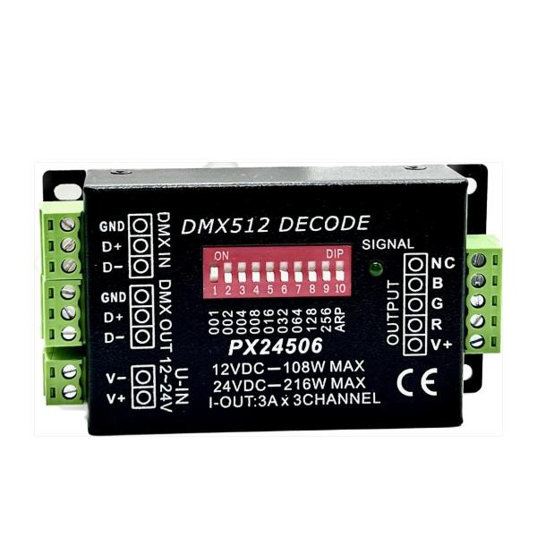 Дешифратор СИД DMX DC 12V, дешифратор Px24506 Dmx512 для светов прокладки RGB