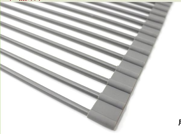 1.5mm Thickness Roll Up Sink Drying Rack Foldable Multi Silicone Coated