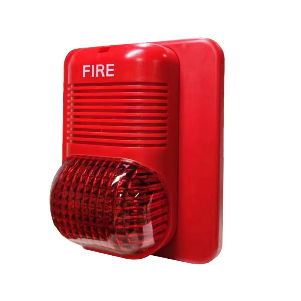 Safety Fire Alarm System 24V Fire Alarm Bell  Audible Visual Alarm Conventional Fire Alarm System Wall/Ceiling Sound Strobe for 24V DC Systems and Long Life