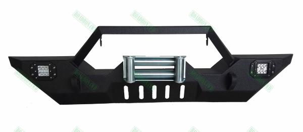 Bull Bumper Front Bumper for Jeep JK Black Steel Recovery Bull Bar Winch Bumper for JK Wrangler 07 Onwards
