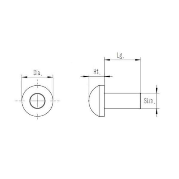 Заклепки твердого тела M2-M6 нержавеющей стали круглой головки 304 ROHS для машины индустрии