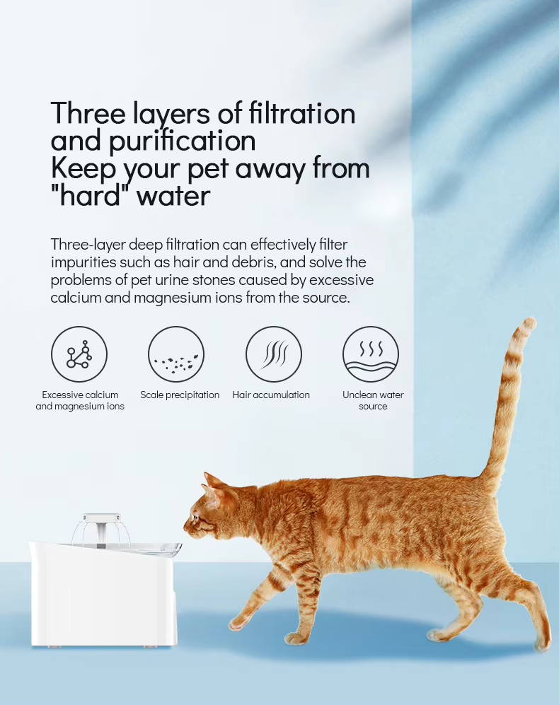 Intelligent 2.5L Pet Water Dispenser Eco-Friendly Dog Cat Feeder Automatic Induced Water Feature Solid Pattern Charge Plastic