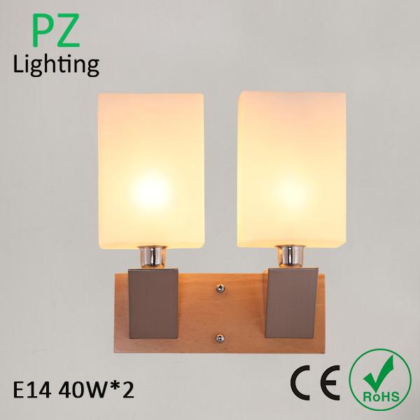 100-240v Country style wood lighting fixture natural wood wall lamp E14 40w socket