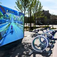 Dynamic Bike VR Game Fitness Projection murale interactive extérieure / intérieure