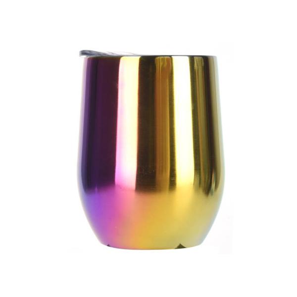 Double Layer Big Belly Stainless Steel Water Cup , 12oz Egg Shell Cup Heat Preservation