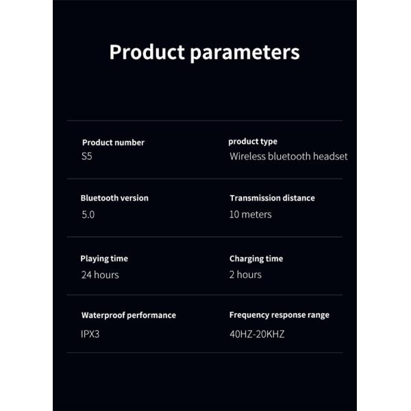 Digital Power Display Creative Sports Earphones BT5.0 Recyclable ABS