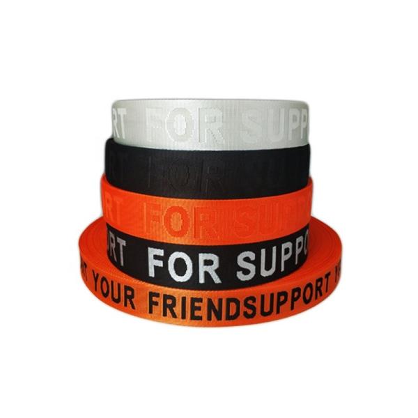 Diecut Personalized Promotional Gifts Jacquard Polyester Woven Ribbon Tape