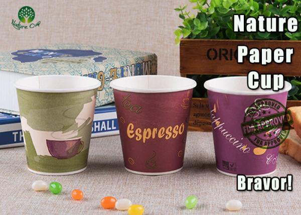 Takeaway 8 Oz Pla Paper Coffee Cups , Disposable Paper Soup Cups With Lids
