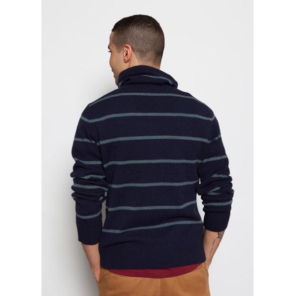 Full Lambswool Knit Pullover Sweater Hoodie Jersey Type With Stripe Thick