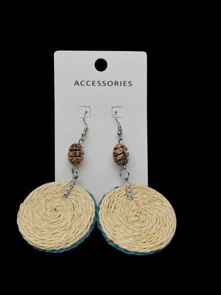 Handmade Rattan Drop Earrings Bohemian Woven Jewelry for Women