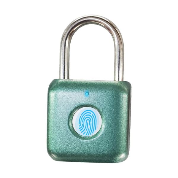 Hot Selling Mini Green IP65 Smart Electronic Padlock Finger Print Access Travel Luggage Suitcase Security Door Locks