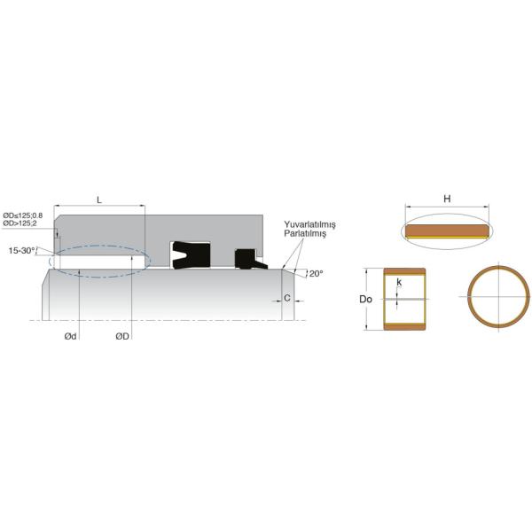KL65 Hydraulic Guide Ring Bronze Middle Layer POM Composite Bushings