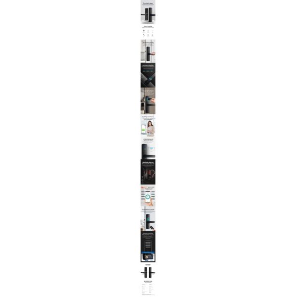 Qleung Classic Black S811 Smart Door Lock with 8 Languages CE ROHS Certification and Semiconductor Fingerprint