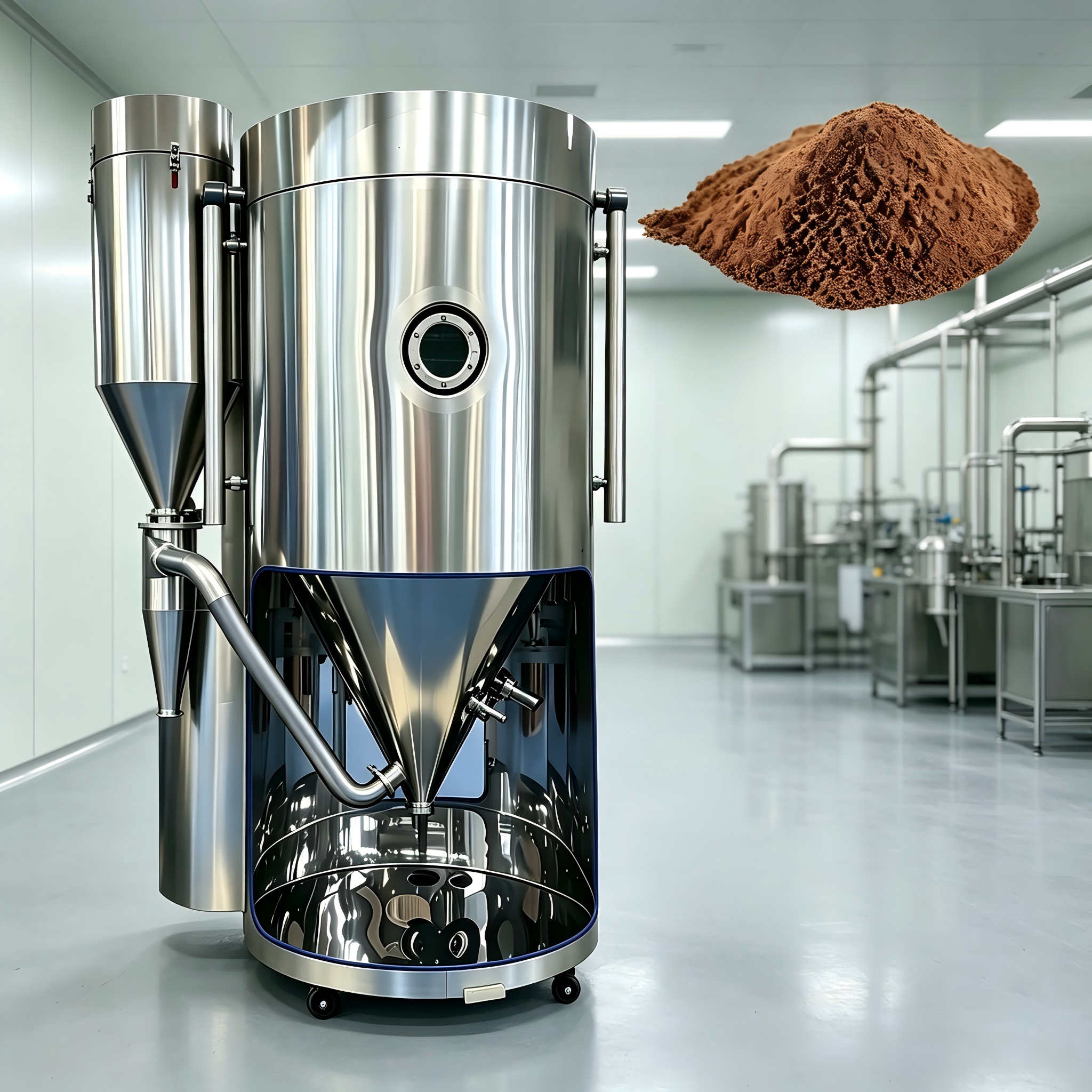 Industrial Spray Dryer featuring automated control systems to ensure stable drying conditions and consistent product