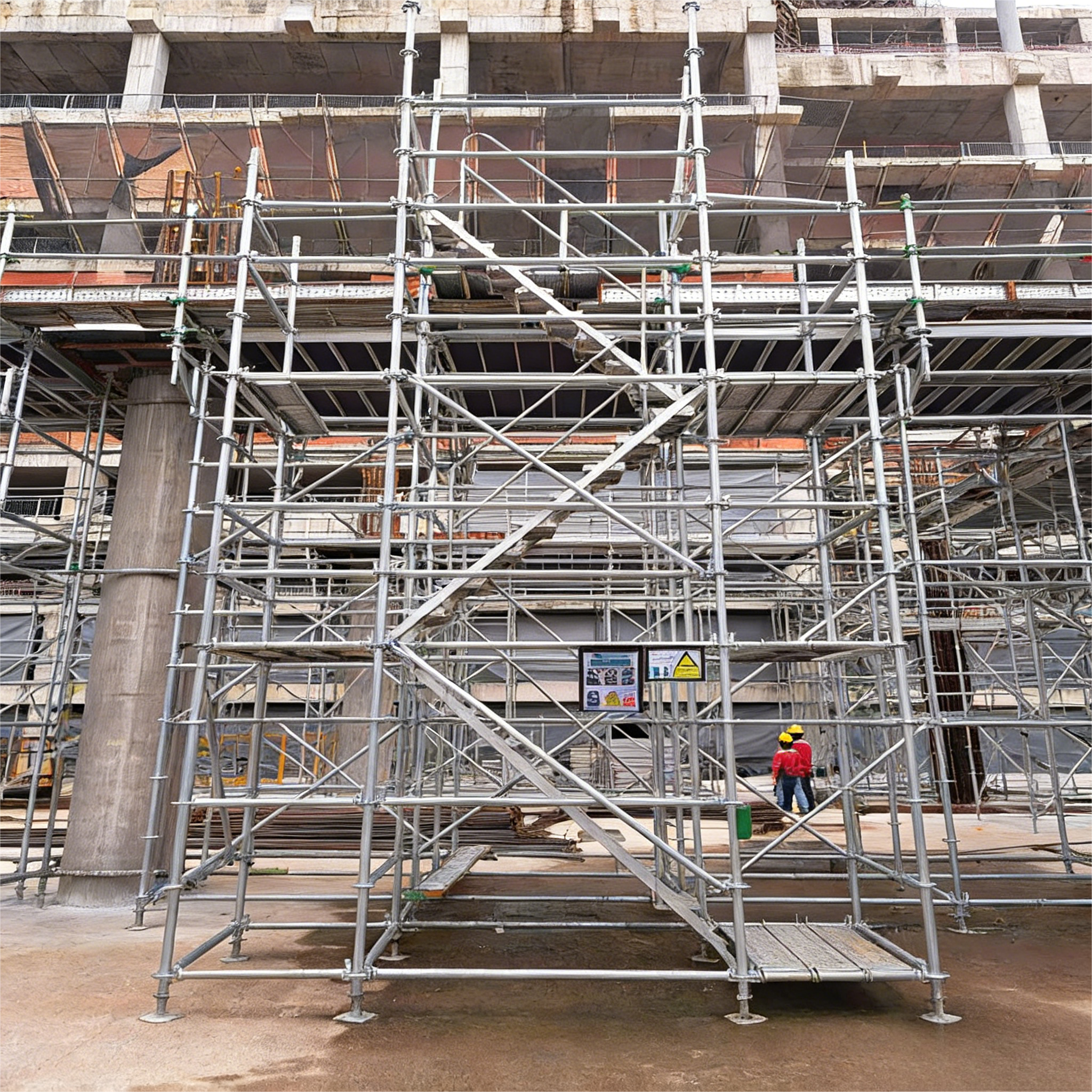 Heavy Load Capacity Ring Lock Scaffold with Hot-Dip Galvanized Finish and 8-Way Rosette Joint