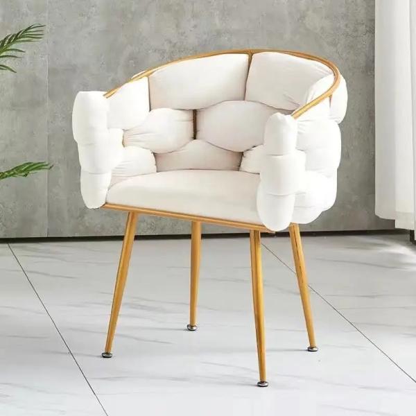 Modern Velvet Dining Chair with Metal Legs - Custom Colors