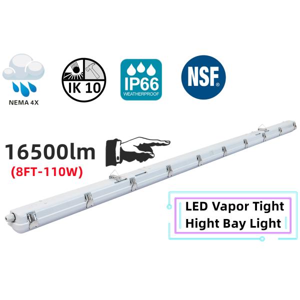 5.5kg Product Weight 8FT 90W 110W Food Storage LED Milky Vapor Tight Light Tri Proof Light Fixtures