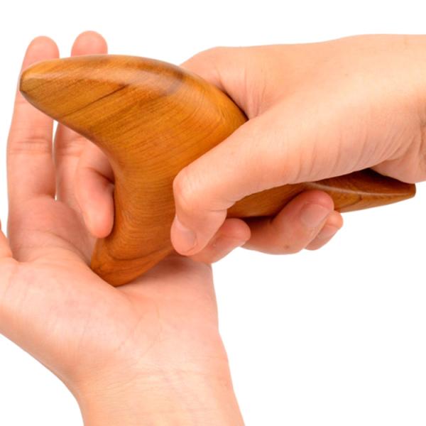 Face Neck Back Shoulder Waist Buttock Handle-Held Fragrant Gua Sha Wood Body Massage Tool