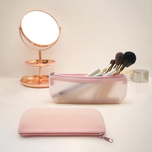 Безвкусная нетоксическая сумка щетки макияжа силикона, мешок течебезопасного силикона косметический