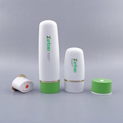 Soft Touch Sunscreen Tube Packaging Oval Plastic Cosmetic Containers White