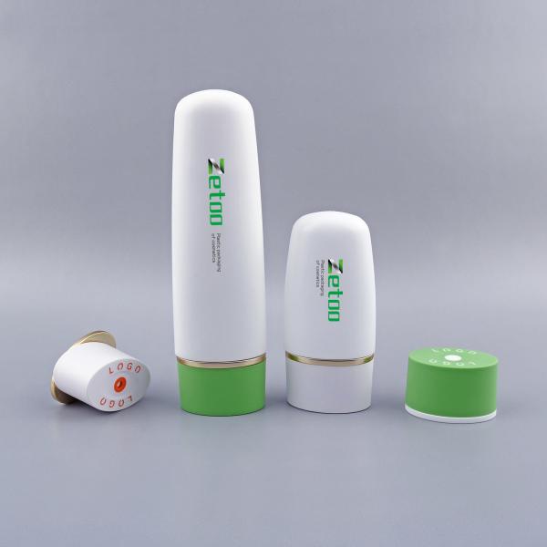Soft Touch Sunscreen Tube Packaging Oval Plastic Cosmetic Containers White