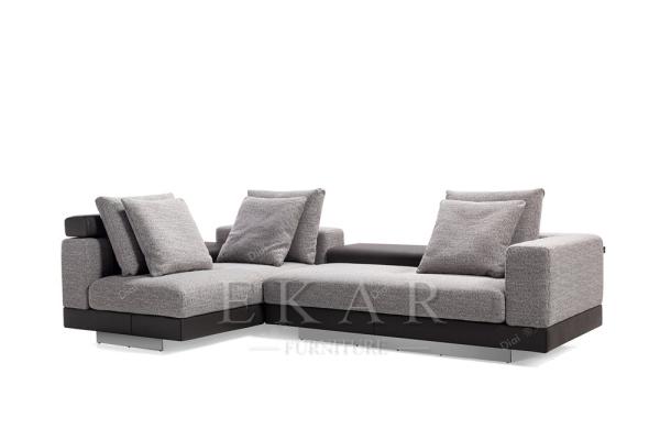 Modern Italian Sectional L Shaped Corner Fabric Couch Living Room Sofa