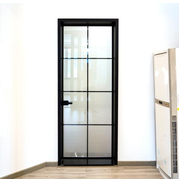 Bathroom Flat 6061 Aluminum Toilet Door Interior Decoration French Patio Swing Door