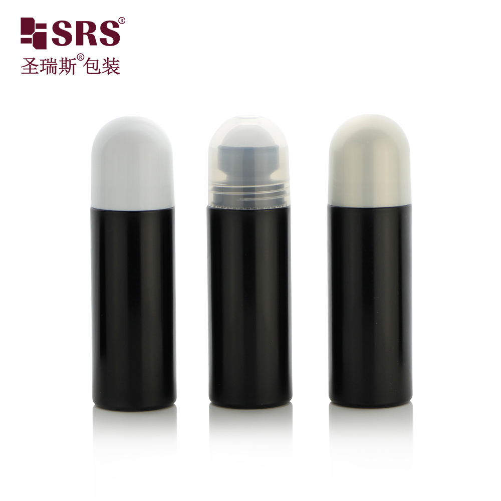 RPPD 3 oz Customized Black Bottle With Dome Cap For Men Cooling Relief Gel Roller Bottles