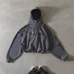 Custom Manufacturer Streetwear Heavy Cotton Pullover Round Mock Neck No Strings