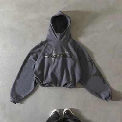 Fabricant sur mesure Vêtements de rue Pullover en coton lourd Ronde Faux Cou Sans Chaînes Hoodie 3D Puff Impression Hoodies Hommes Sweatshirts