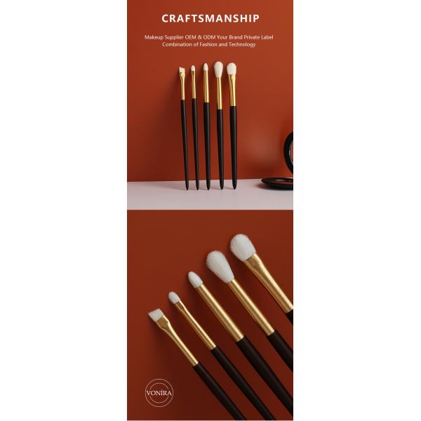 8 необходимого частей макияжа волос козы чистят набор щеткой с ручкой Ferrule золотого провода рисуя деревянной