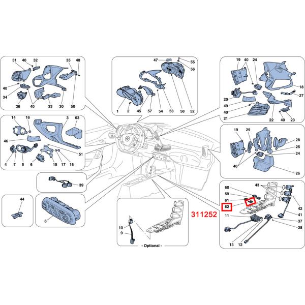 Pour la Ferrari 458 Speciale, le bouton d'ouverture du toit OEM 311252