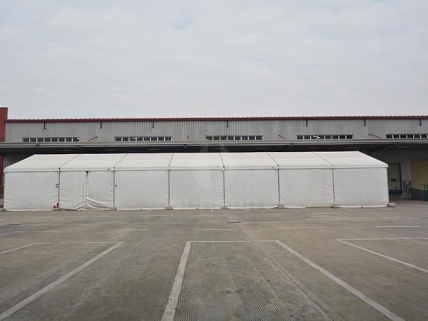 Double PVC Aluminum Warehouse Storage Tent Anti UV 102km/H Wind Load